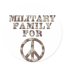Military Family for Peace Round Sticker