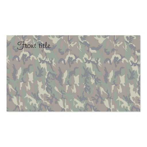 Military Forest Camouflage Background Lightened Business Card Template