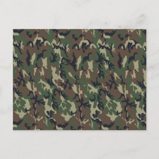 Military Forest Camouflage Background postcard