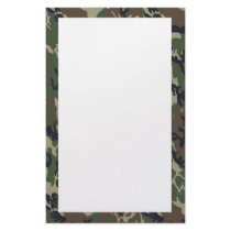Military Forest Camouflage Background Stationery Design
