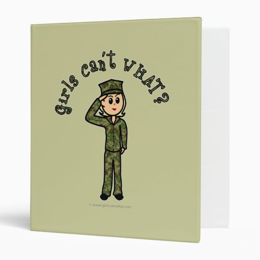 Military Girl - Blonde 3 Ring Binder