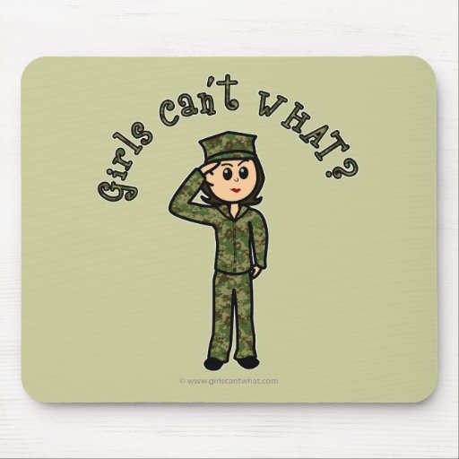 Military Girl - Light Mousepads