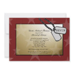 Military Going Away Party Gold and Red Invites
