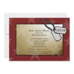 Military Going Away Party Gold and Red Invites