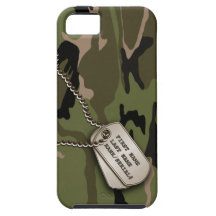 Military Green Camo w/ Dog Tag iPhone 5 Cover