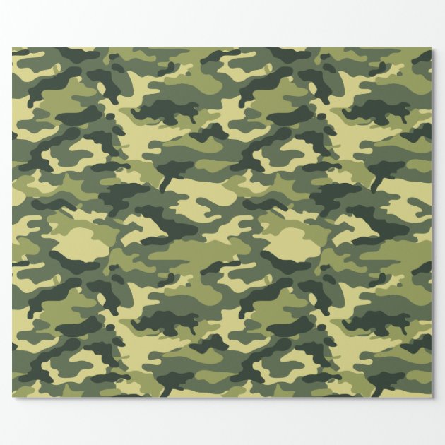Military Green Camouflage Camo Pattern Wrapping Paper-1