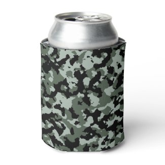 Military Green Camouflage Pattern Can Cooler