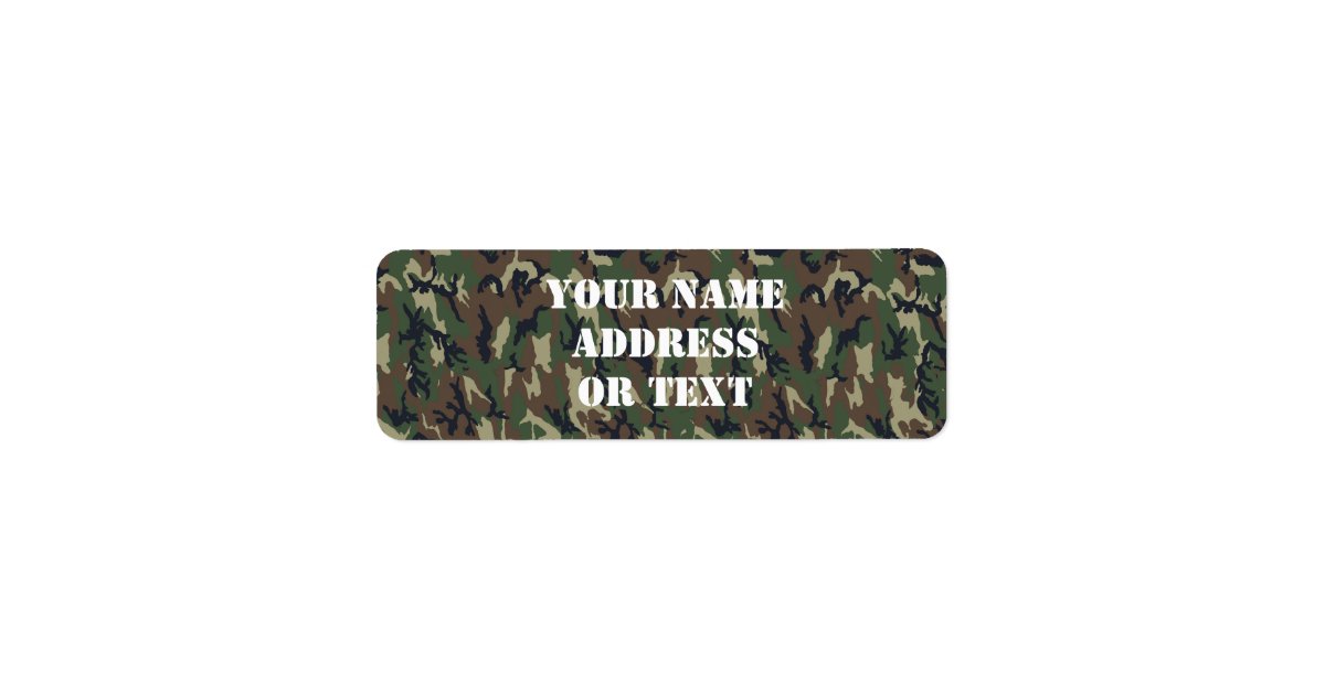 Military Green Camouflage Pattern Label | Zazzle