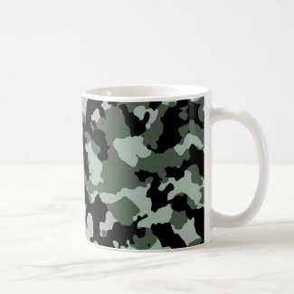 Military Green Camouflage Pattern Classic White Coffee Mug