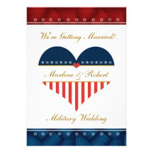 Military Heart Wedding Invitation Personalized