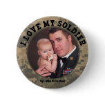 Military Hero: I Love My Soldier Photo Frame Buttons