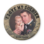 Military Hero: I Love My Soldier Photo Frame Magnet