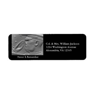 Military Honor & Remember Black Address Label label