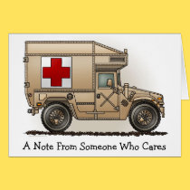 Military Hummer Ambulance Note Card cards