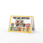 Military Hummer Ambulance Party Invitation Card