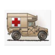 Military Hummer Ambulance Postcard