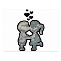 Military Kisses Post Card
