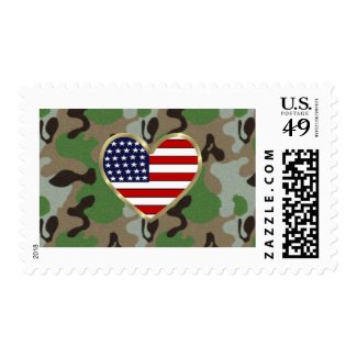 Patriotic Military USA Greeting Stamps