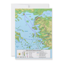 Military Map of the Ionian Revolt Campaign Personalized Invitations