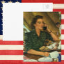 Military Medical Nurse on the Phone; Patriotic Postcard