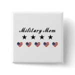 Military Mom Pinback Buttons