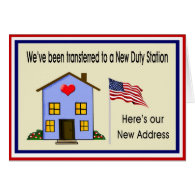 Military New Home Address Card