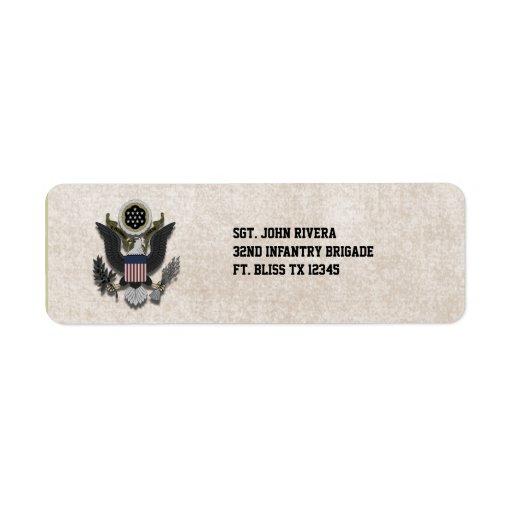Military Patriotic Eagle Logo Seal Return Address Label Zazzle