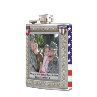 military patriotic usa veteran customizable flask