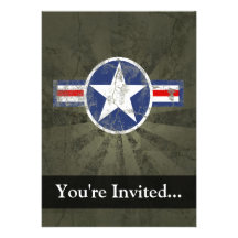 Military Patriotic Vintage Star Personalized Announcements