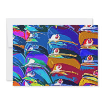 Military Peaked Caps / Hats, Artistic Pattern Custom Invitations