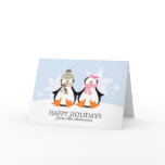 Military Penguin Couple Christmas Cards