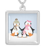 Military Penguin Family Personalized Necklace