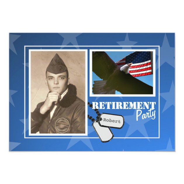 Military Retirement Party Blue Card