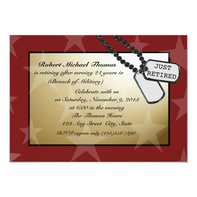 Military Retirement Party Card