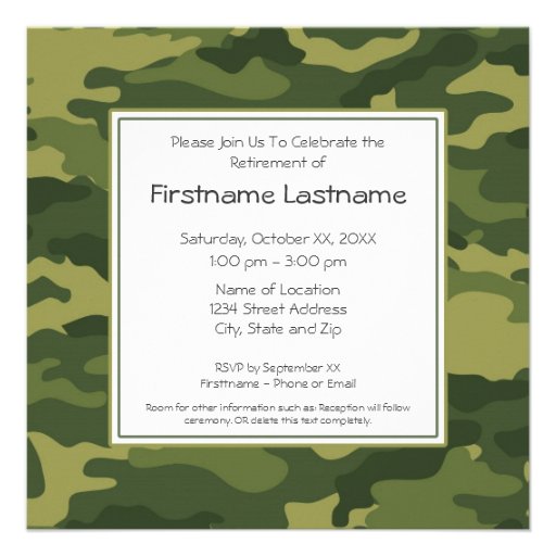 Military Retirement Party Custom Invite