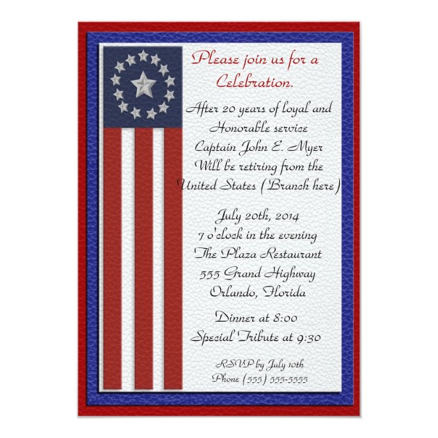 Military Retirement Party Invitation (front side)