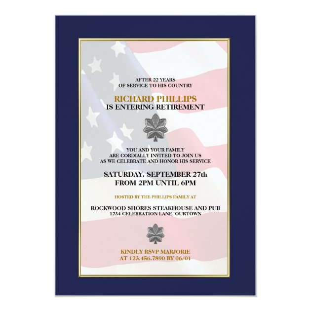 Military Retirement Party Invitations (front side)