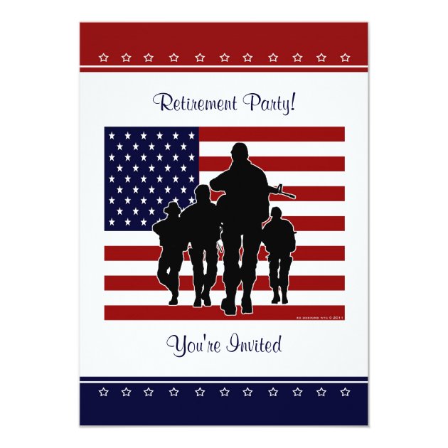 Military Retirement Party Personalized Invitation (front side)