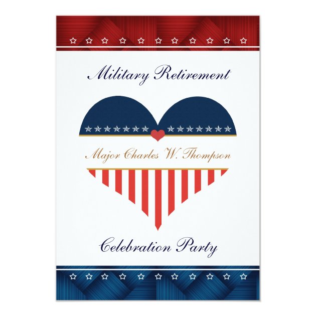 Military Retirement Party Personalized Invitation (front side)
