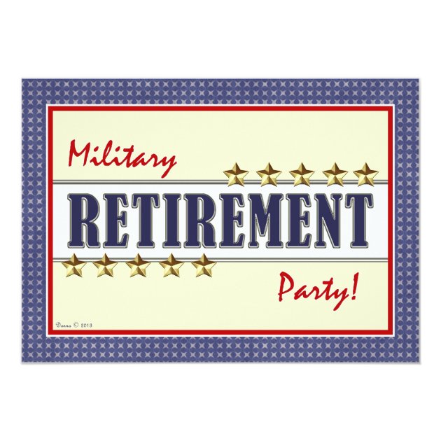 Military Retirement Stars Party Invitation (front side)