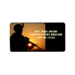 Military Soldier With Rifle At Sunset Custom Address Labels