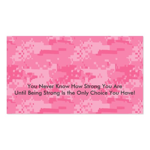 Military Spouse Calling Card Business Cards (back side)