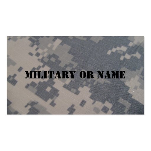 Military Style Business Cards (back side)