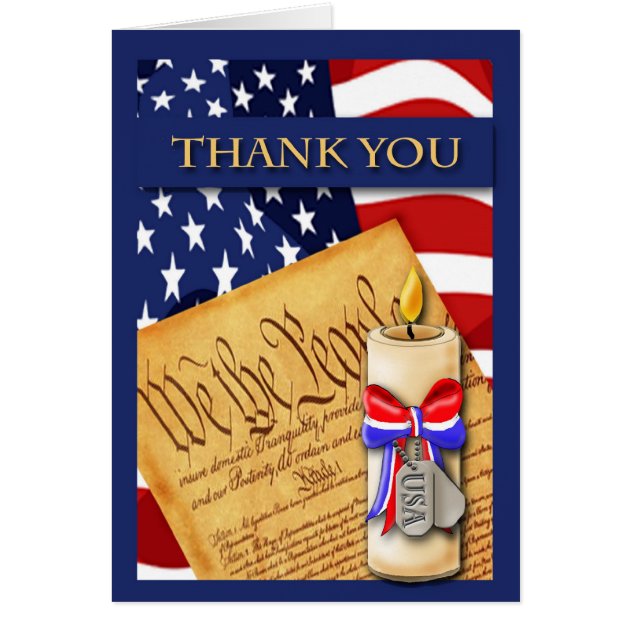 Military Thank You Card Zazzle