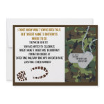 Military theme birthday party custom invite