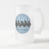 Military Tribute Glass Mug War Lest we Forget mugs