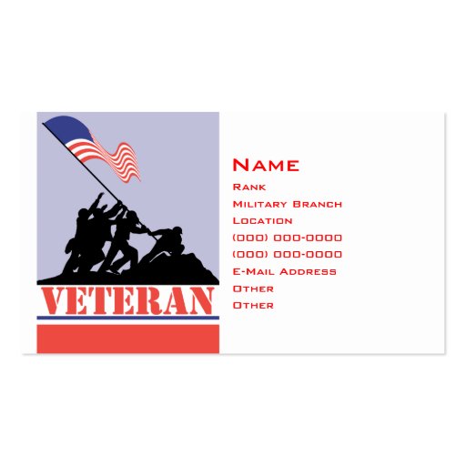 Military Veteran Business Card Templates