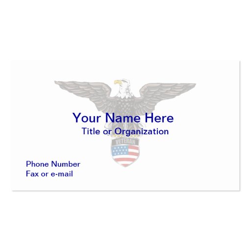 Military Veteran Eagle Business Card (front side)
