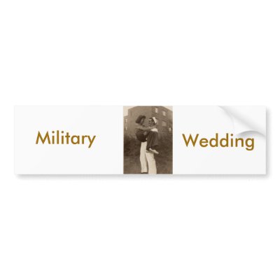 Military Wedding Bumper Sticker by JunipersWedding Family Vintage Photo