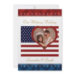 Military Wedding Invitation - Photo Flag Heart
